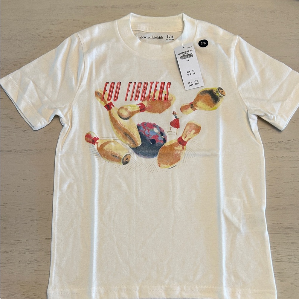 Abercrombie Kids White Bowling Graphic Tee